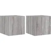 vidaXL Tv-wandmeubels met LED 2 st 30,5x35x30 cm grijs sonoma eiken