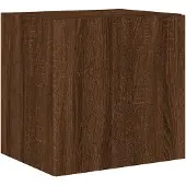 DKD Home Decor Tv-wandmeubel met LED-verlichting 40,5x35x40 cm bruineikenkleur