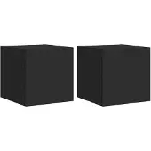 vidaXL Tv-wandmeubels met LED-verlichting 2 st 30,5x35x30 cm zwart