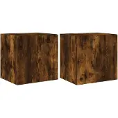 vidaXL Tv-wandmeubelen met LED 2 st 40,5x35x40 cm gerookt eikenkleurig