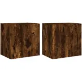 vidaXL Tv-wandmeubels 2 st 40,5x30x40 cm bewerkt hout gerookt eiken