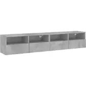 DKD Home Decor Tv-wandmeubels 2 st 80x30x30 cm bewerkt hout betongrijs