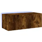 vidaXL Tv-wandmeubel met LED-verlichting 80x35x31 cm gerookt eiken