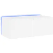 vidaXL Tv-wandmeubel met LED-verlichting 80x35x31 cm wit