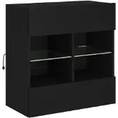 vidaXL Tv-wandmeubel met LED-verlichting 58,5x30x60,5 cm zwart