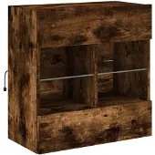 vidaXL Tv-wandmeubel met LED-verlichting 58,5x30x60,5 cm gerookt eiken