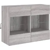 vidaXL Tv-wandmeubel met LED-verlichting 78,5x30x60,5 cm grijs sonoma