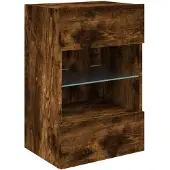 vidaXL Tv-wandmeubel met LED-verlichting 40x30x60,5 cm gerookt eiken