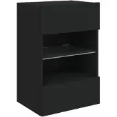 vidaXL Tv-wandmeubel met LED-verlichting 40x30x60,5 cm zwart