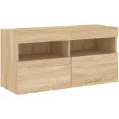 vidaXL TV-wandmeubel met LED-verlichting, Sonoma-eikenhout, 80x30x40 cm