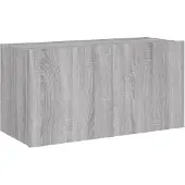vidaXL TV-wandmeubel met LED-verlichting, grijs Sonoma, 80x35x41 cm