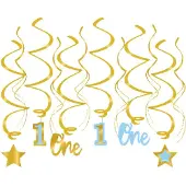 Paper Dreams Swirl decorations - First birthday boy