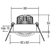 Brumberg Downlight Tirrel-S, messing / goud, Woon-/ Eetkamer, Aluminium, downlight