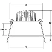 Brumberg Downlight Tirrel deep, wit / opaal, Werkkamer / Kantoor, Aluminium, downlight