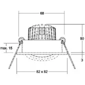 Brumberg Downlight Tirrel S, dimbaar, messing / goud, Woon-/ Eetkamer, Aluminium, downlight