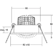Brumberg Downlight Tirrel-S, dimbaar, messing / goud, Woon-/ Eetkamer, Aluminium, downlight