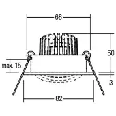 Brumberg Downlight Tirrel-R, zwart, Hal, Aluminium, downlight