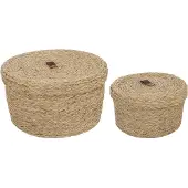 Atmosphera Créateur d'intérieur® Arianna opbergmanden set van 2 stuks - 28x17cm - Riet