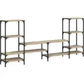vidaXL Tv-meubel 206,5x28,5x95 cm bewerkt hout sonoma eikenkleurig