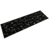 vidaXL Keukenmat wasbaar ochtendprint 45x150 cm fluweel zwart