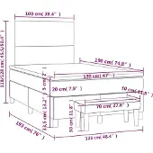 vidaXL Boxspring met matras fluweel zwart 120x190 cm