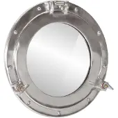 vidaXL - Wandspiegel - patrijspoort - Ø38 - cm aluminium - en - glas