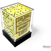 Chessex Opaque Pastel Yellow/black D6 12mm Dobbelsteen Set (36 stuks)