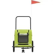 vidaXL Hondenfietstrailer oxford stof en ijzer groen