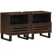 vidaXL Nachtkastjes 2 st 40x34x46 cm massief mangohout