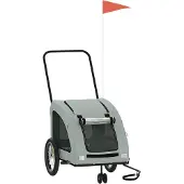vidaXL Hondenfietstrailer oxford stof en ijzer grijs