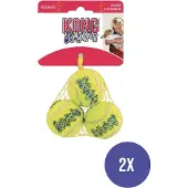 Kong squeakair tennisbal geel met piep Small 5 cm 2x3 st - Speelgoed Honden