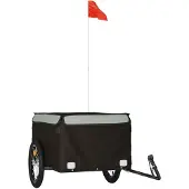 vidaXL Fietstrailer 45 kg ijzer zwart en grijs