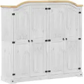 vidaXL Kledingkast Corona wit 194x52x186 cm massief grenenhout