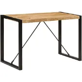 vidaXL Eettafel 120x55x76 cm massief ruw mangohout