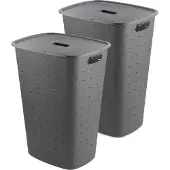 Curver Softex Wasmand met Deksel 56L - 2 stuks - Antraciet