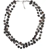 Behave - Ketting Dames - Schelp - Donker Bruin Zwart - 43 cm