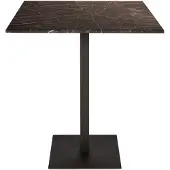 Ptmd Plaza Bistrotable Square Brown Marble Taupe Base (Bruin, 70x77x70cm)