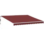 vidaXL Luifel automatisch uittrekbaar met LED 400x350 cm bordeauxrood