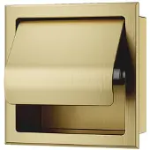 Wiesbaden Rocko Toiletrolhouder Met Klep Inbouw - Geborsteld Messing - RVS - Accessoires, Toilet accessoires, Toiletrolhouders - 8720847405562
