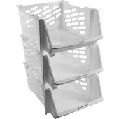 Merkloos 3 x Groentemand Fruitmand Multifunctionele Mand - Wit