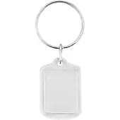Combicraft Plexiglas sleutelhanger blanco rechthoek klein 21x28mm - 10 stuks