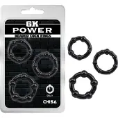 CHISA GK Power - Beaded Cockringen Set - 3 stuks - Zwart