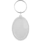 Combicraft Plexiglas sleutelhanger blanco ovaal geribbeld 35x49mm - 50 stuks