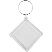Combicraft Plexiglas sleutelhanger blanco ruit klein 48x48mm - 25 stuks