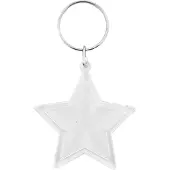 Combicraft Plexiglas sleutelhanger blanco ster 50x41mm - 50 stuks