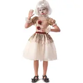 Vegaoo - Beige eng clownkostuum voor meisjes