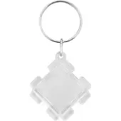 Combicraft Plexiglas sleutelhanger blanco puzzelblokje 30x30mm - 10 stuks