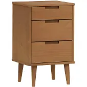 vidaXL Nachtkastje MOLDE 40x35x65 cm massief grenenhout bruin