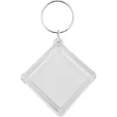 Combicraft Plexiglas sleutelhanger blanco ruit klein 48x48mm - 10 stuks
