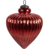 Clayre & Eef Kerstbal Overig Ø 17x20 cm Rood Glas Kerstballen